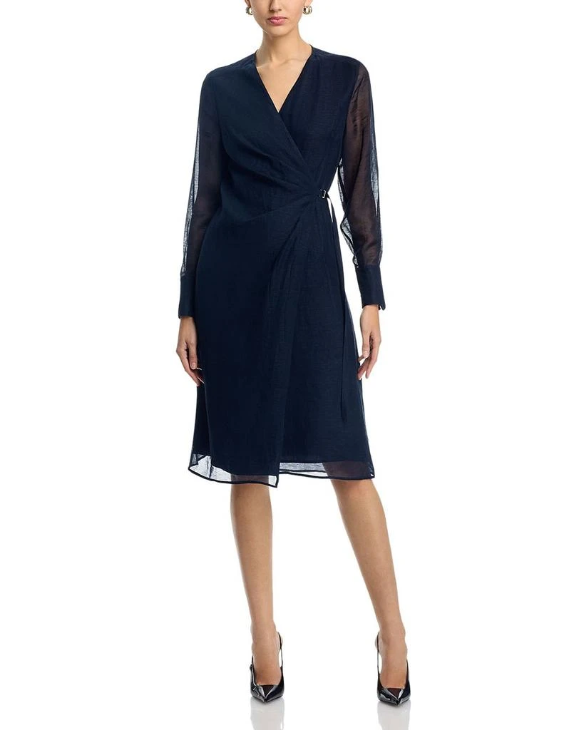 Hugo Boss Dosala Surplice Long Sleeve Wrap Dress 1