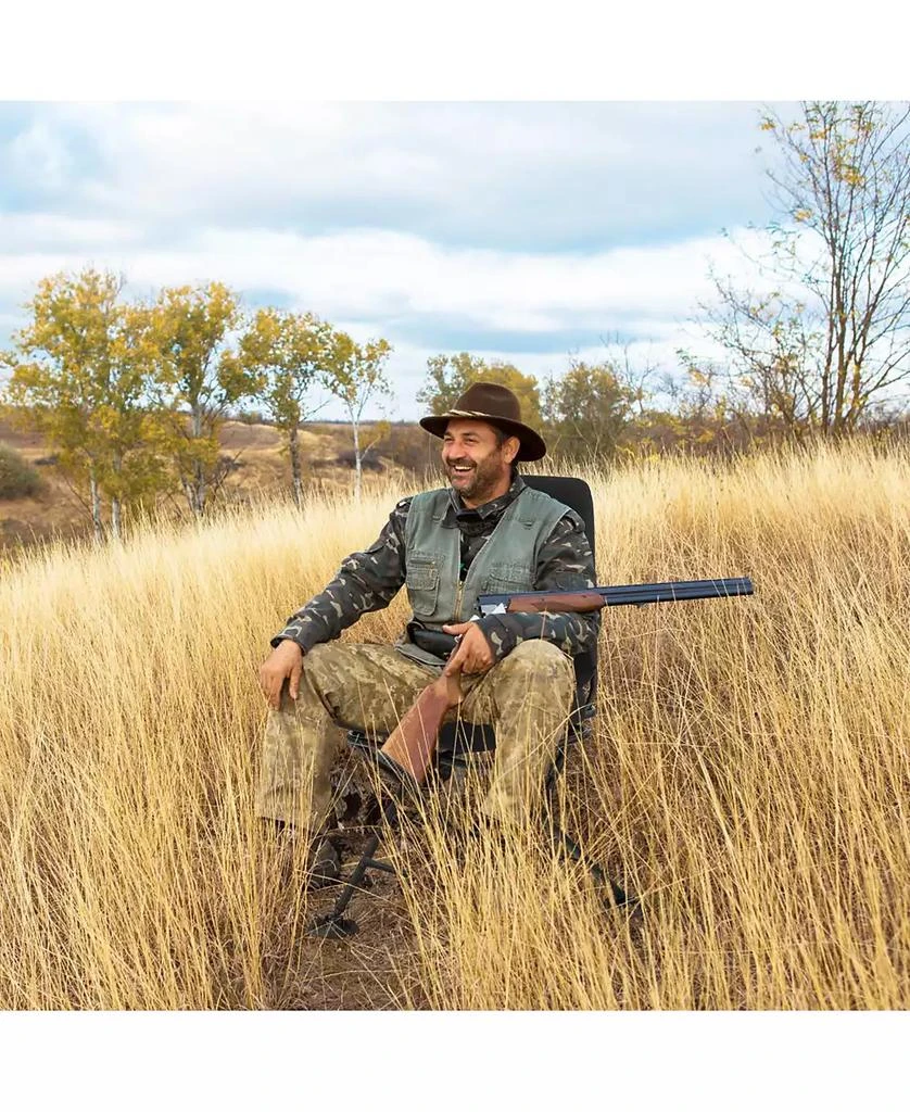 Mecale Swivel Folding Chair with Backrest and Padded Cushion 3