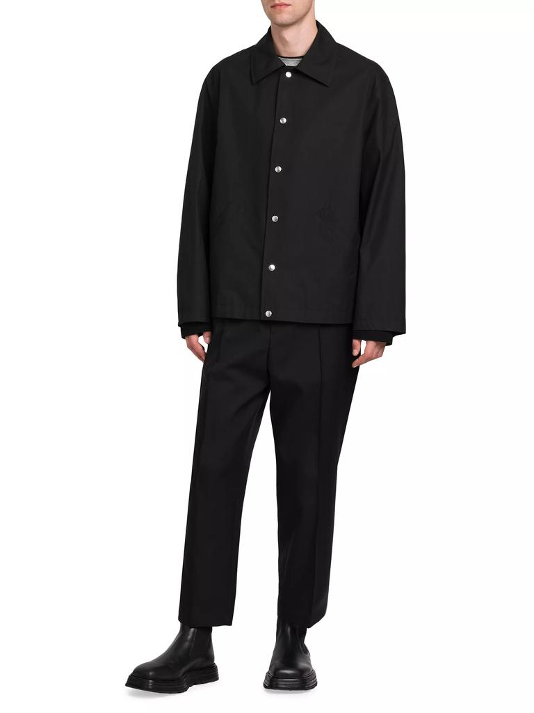 Jil Sander Logo Blouson Cotton Poplin Jacket