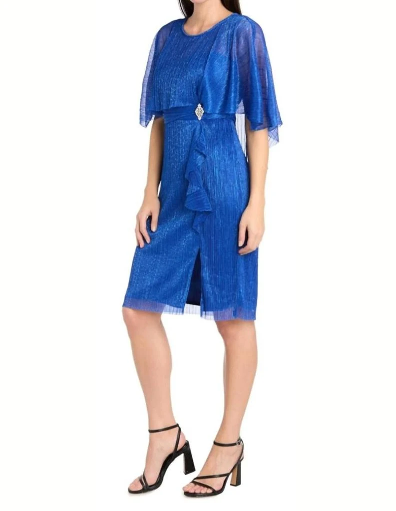 R&M Richards R&M Richards - Metallic Capelet Short Evening Dress 3