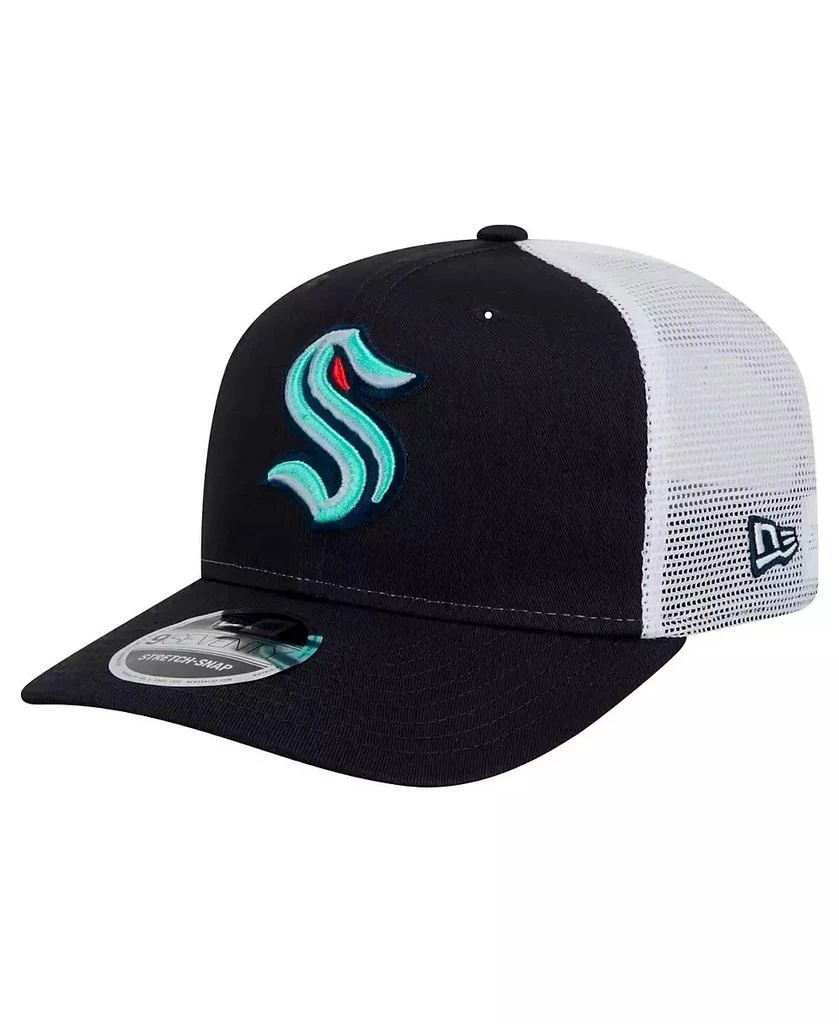 New Era Men's Navy/White Seattle Kraken Core Trucker 9SEVENTY Stretch-Snap Hat 1