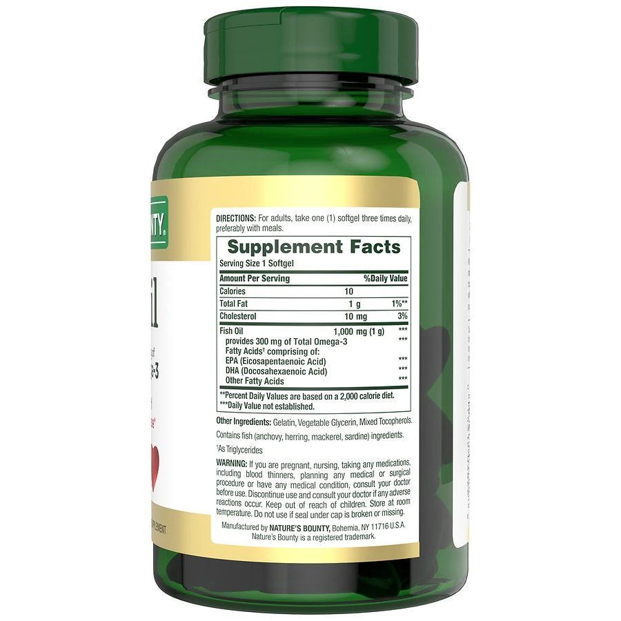 Nature's Bounty Fish Oil With Omega 3 Softgels, 1000 mg 4