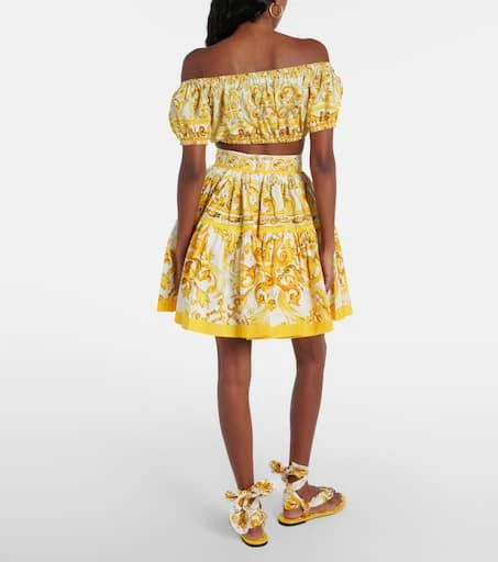 Dolce 
Gabbana Majolica off-shoulder cotton crop top 3