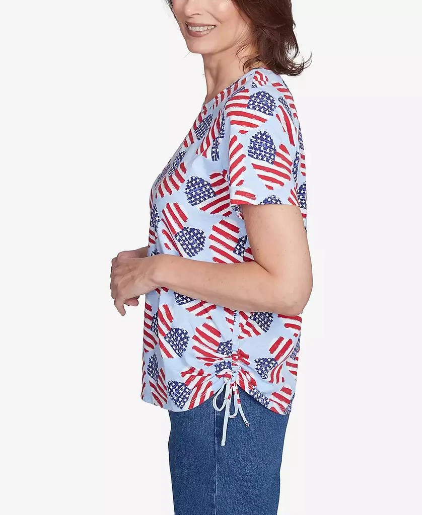 Alfred Dunner Petite  Flag Heart Top with Side Ruching 4
