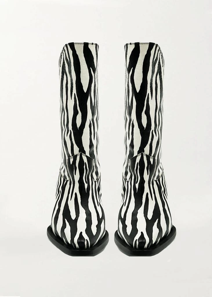 Che by Chelsey Women's Zebra Texan Boots In Black 3