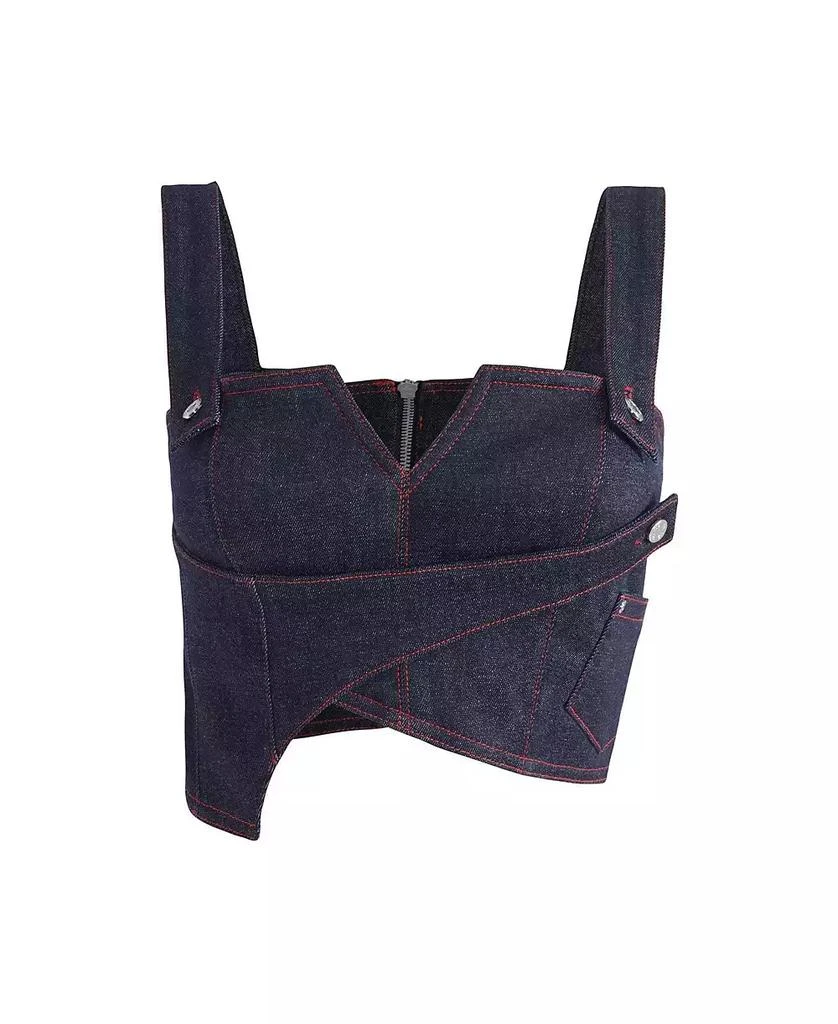 Jendue Women
s Harvey Denim Crop Top | Unique Strappy Design 2