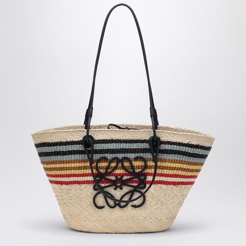 Loewe Large Anagram basket bag in Iraca palm and leather