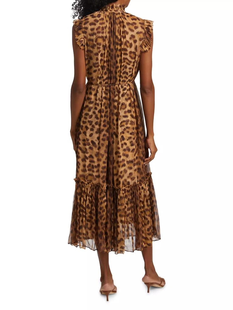 Zimmermann Crush Leopard Flutter Midi-Dress 5