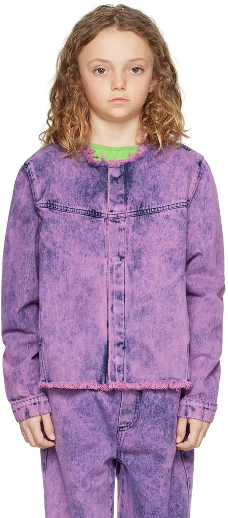 M’A Kids Kids Purple Collarless Denim Jacket