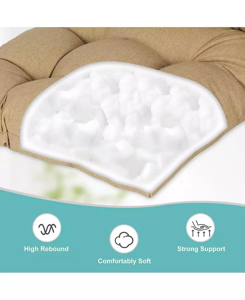 Aoodor Tufted Rocking Chair Cushion, High Back Chair Cushion with Waterproof and Fade-Resistant, Set of 2 5
