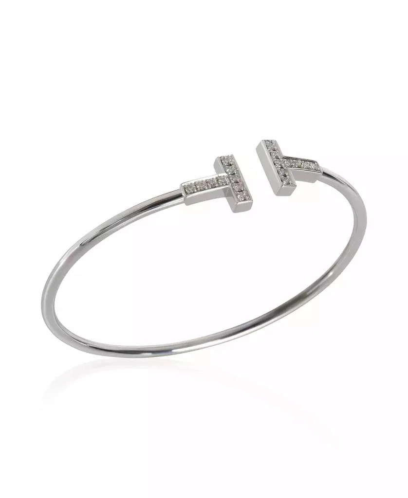 Pre-Owned Tiffany 
Co White Gold Diamond Tiffany T Wire Bracelet 3