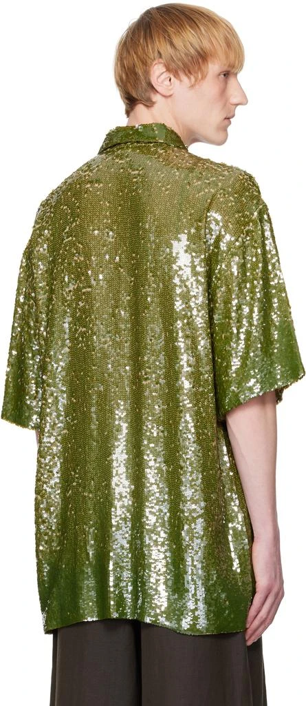 Dries Van Noten Khaki Sequin Shirt 3