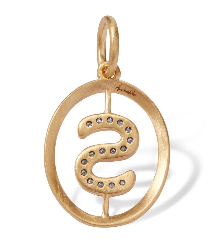 Annoushka Yellow Gold and Diamond Initial S Pendant