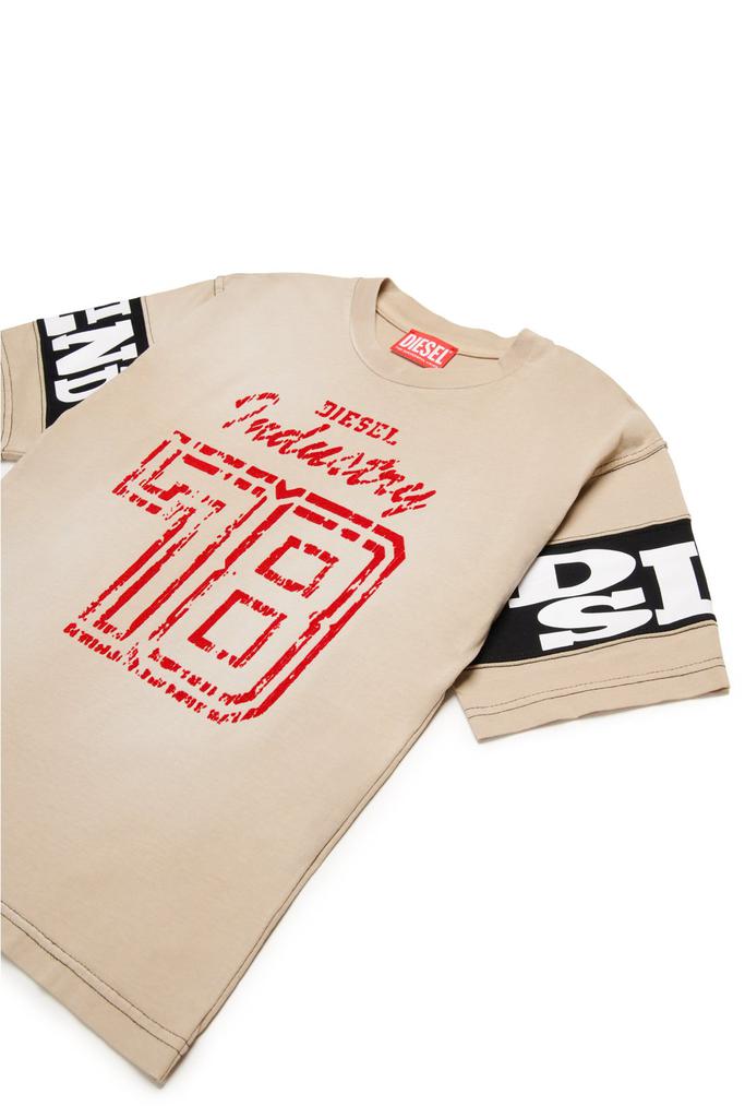 ★関税込み★ DIESEL BEIGE COTTON T-SHIRT Men's T-shirt with Diesel tattoo print | White | Diesel