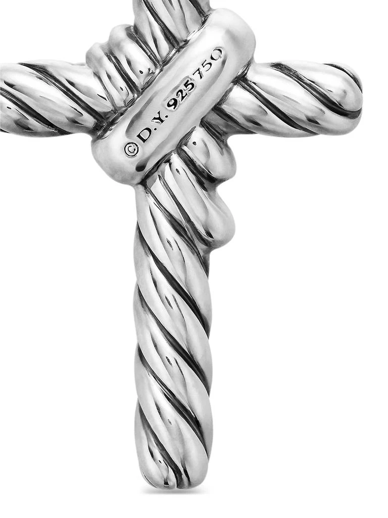 David Yurman X Cross Pendant in Sterling Silver with 18K Yellow Gold and Diamonds, 32mm 7