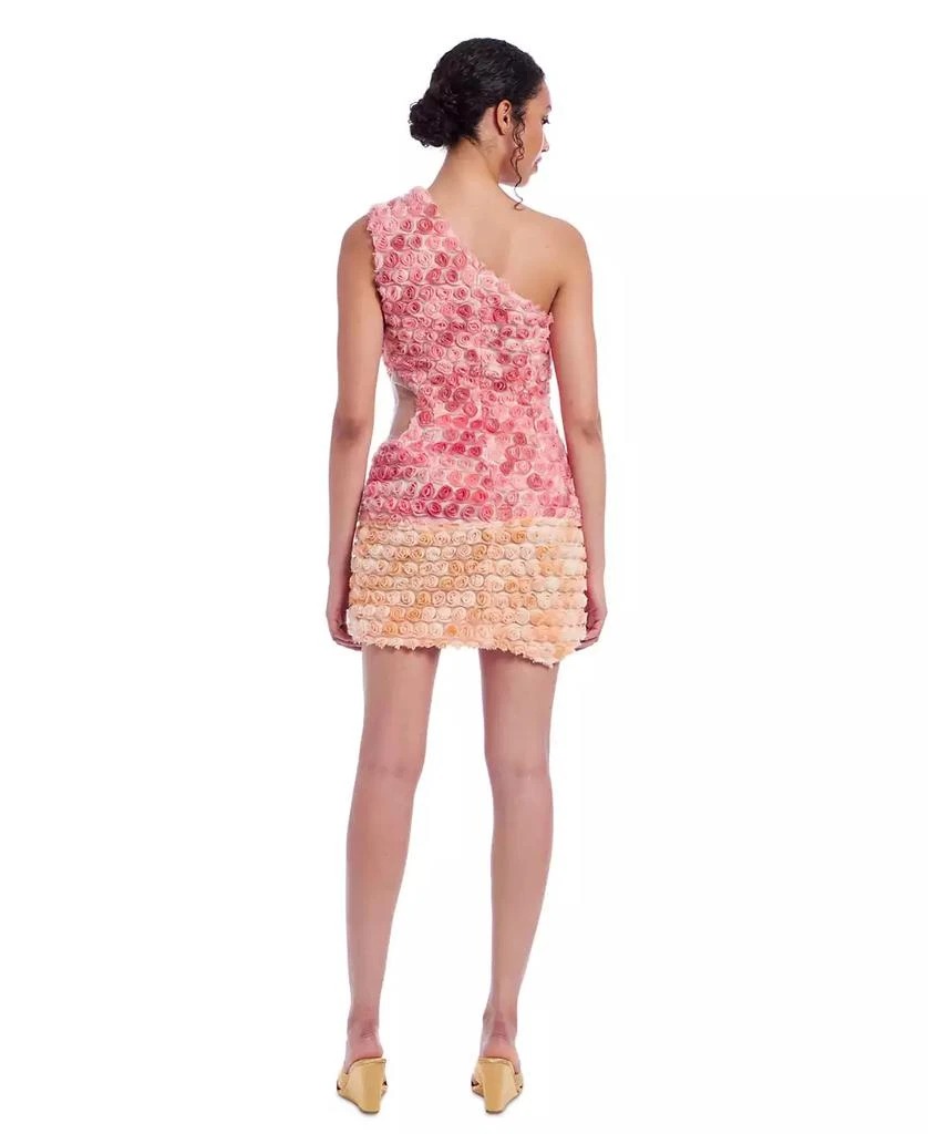 Badgley Mischka Jewel Badgley Mishka Women's Rosette One-Shoulder Dress 3