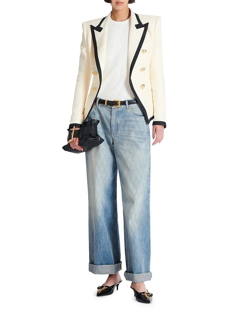 Balmain Embellished Monogram-Knit Top 2