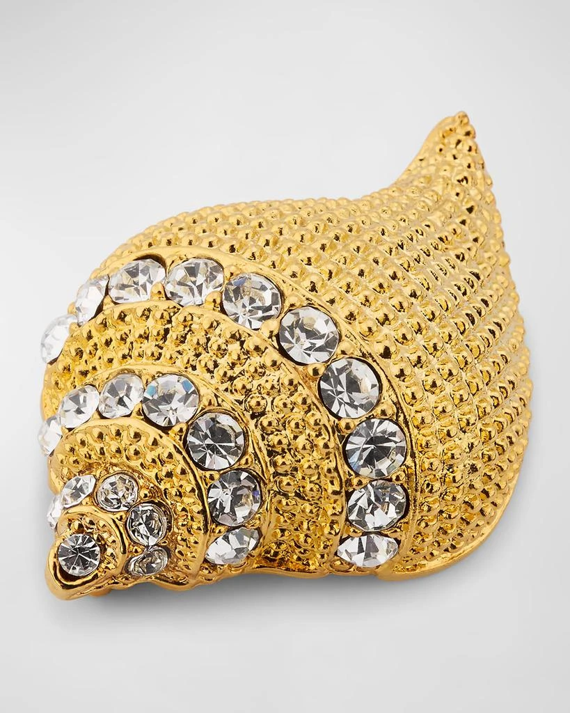 Kenneth Jay Lane Seashell with Crystal Accent Pin 3