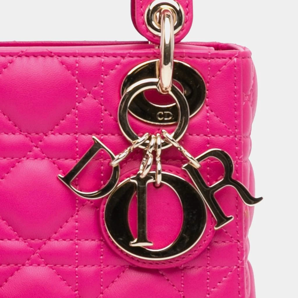 Dior Dior Pink Lambskin Mini Lady Dior Tote Bag 4