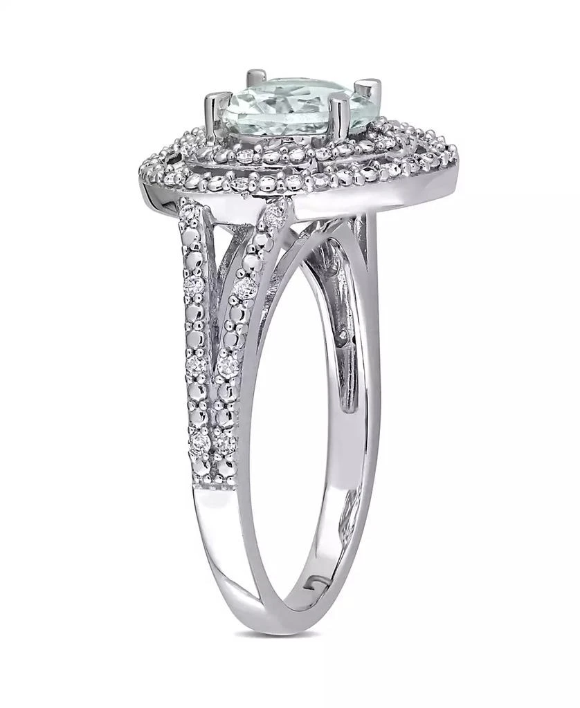 Macy's Aquamarine (1 1/2 ct. t.w.) and Diamond (1/5 ct. t.w.) Halo Heart Ring in 10k White Gold 4