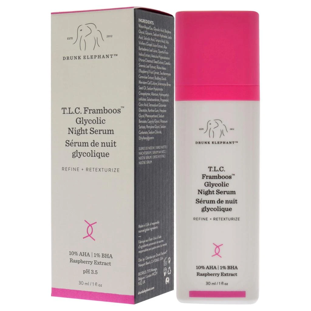 Drunk Elephant T.L.C. Framboos Glycolic Night Serum by  for Unisex - 1 oz Serum 4