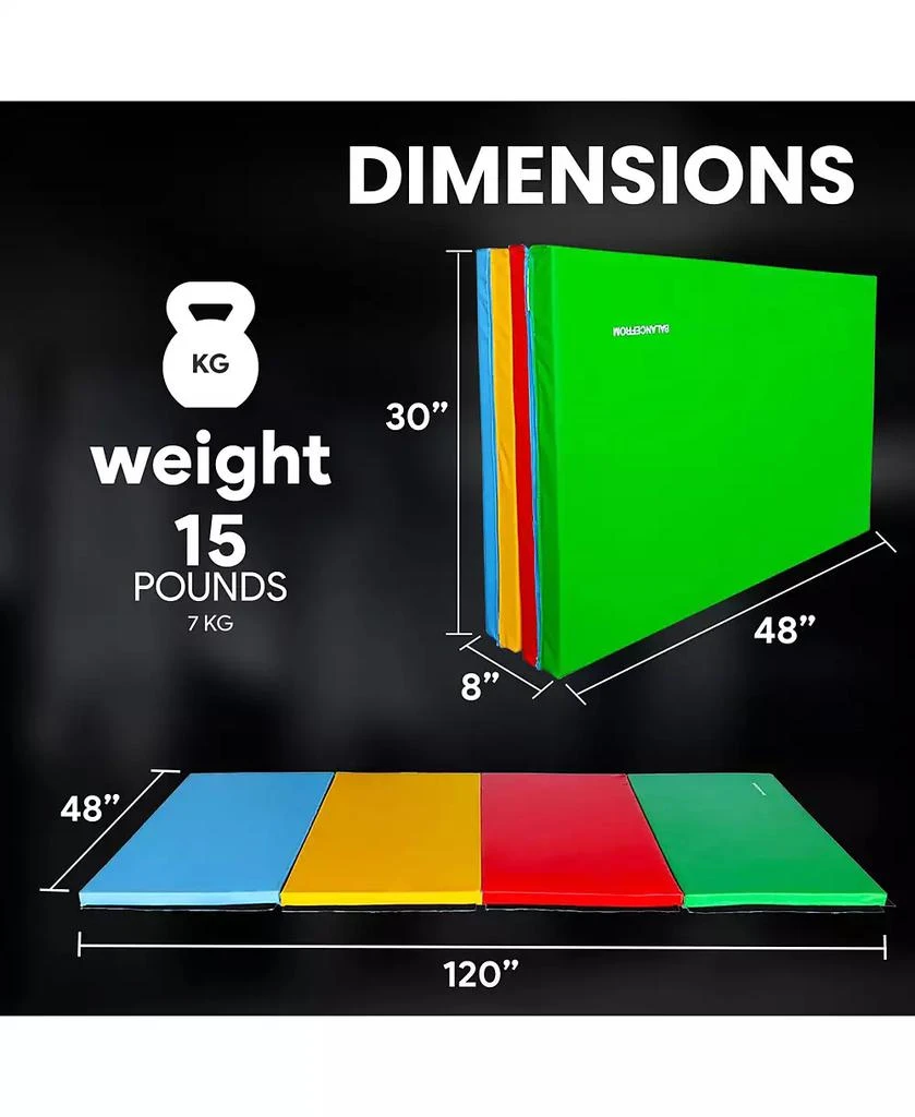 BalanceFrom Fitness All Purpose Mat with 8 Ft Balance Beam Gymnastic Set, Multi 7