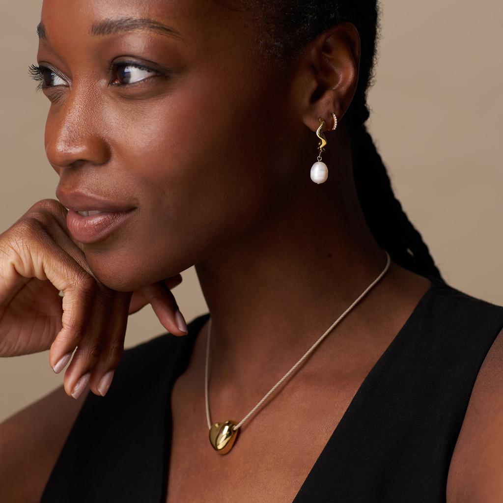 Orelia London Pearl Mini Micro Hoop Earrings