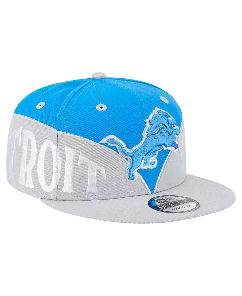 New Era Men's Blue/Gray Detroit Lions Split 9FIFTY Snapback Hat 1
