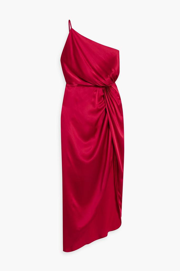 Michelle Mason One-shoulder twisted silk-satin gown