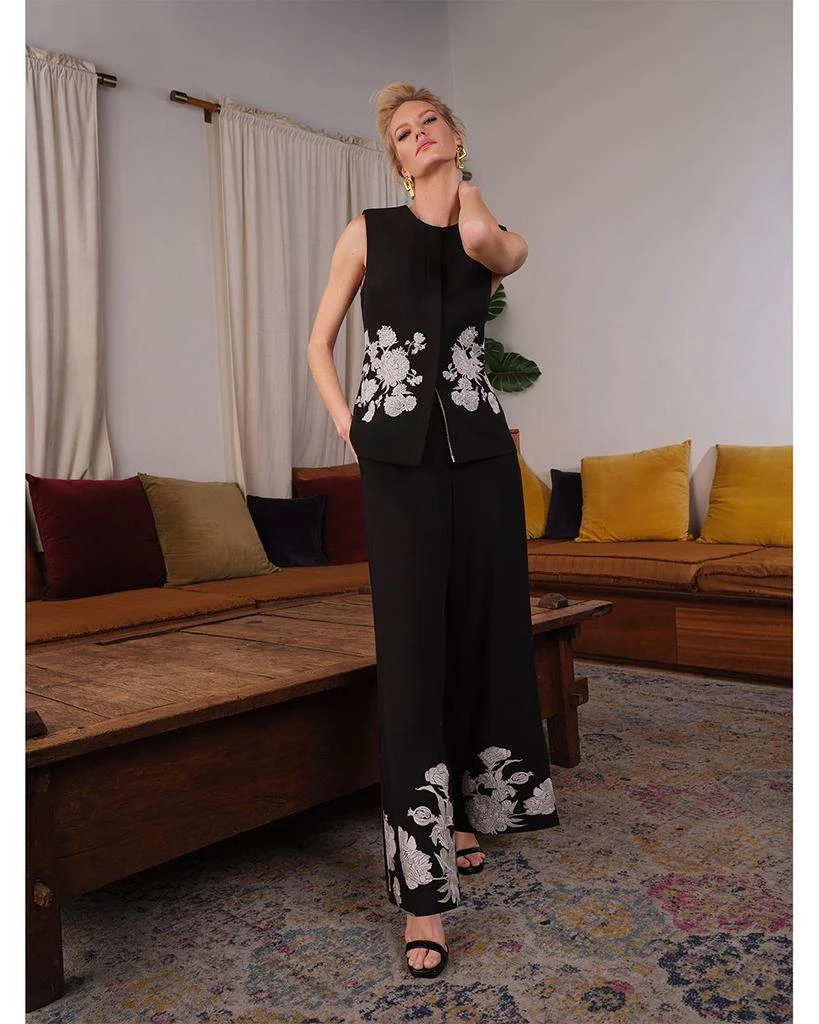Tahari Isla Embroidered Sleeveless Jacket 2