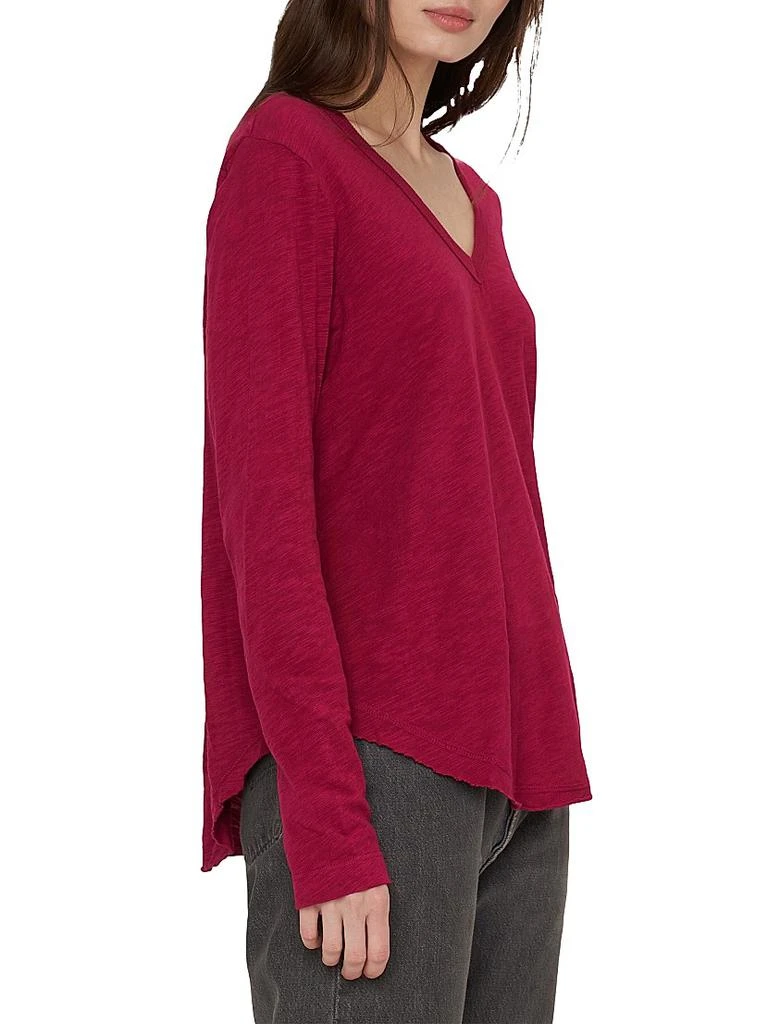 Wilt Long Sleeve V-Neck Raw Hem Shirttail 4
