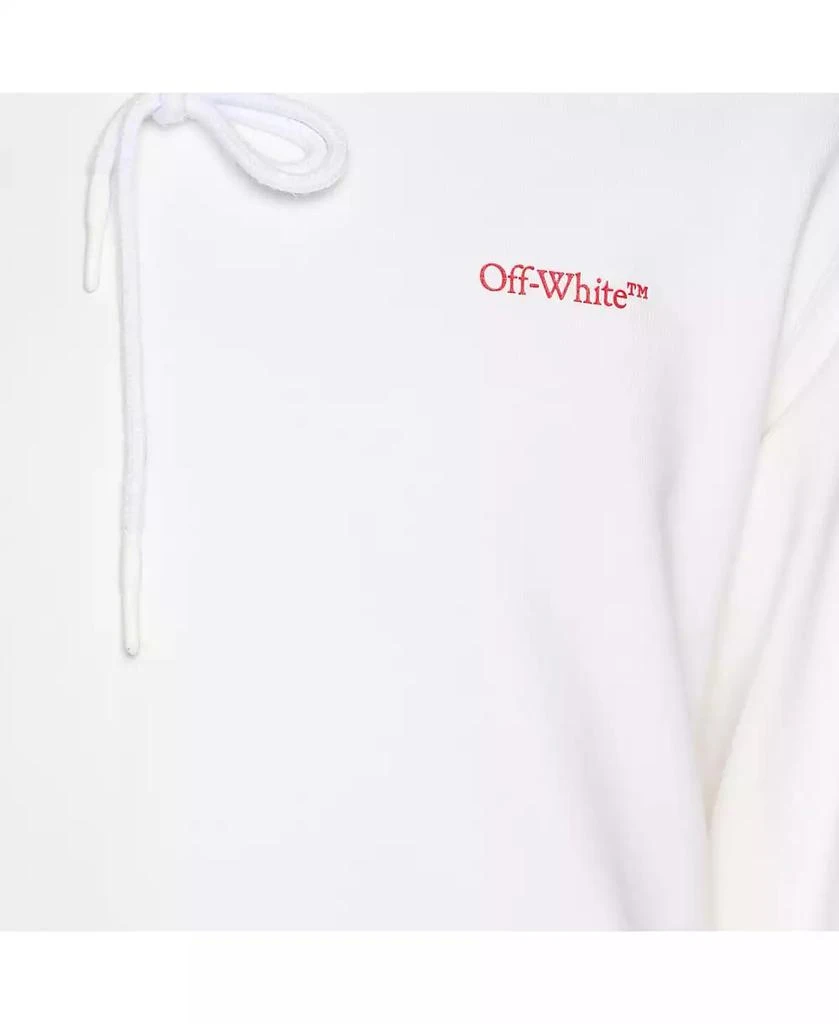 Pre-Owned Off-White Men
s White Logo Embroidered Jersey Hoodie Jacket 3