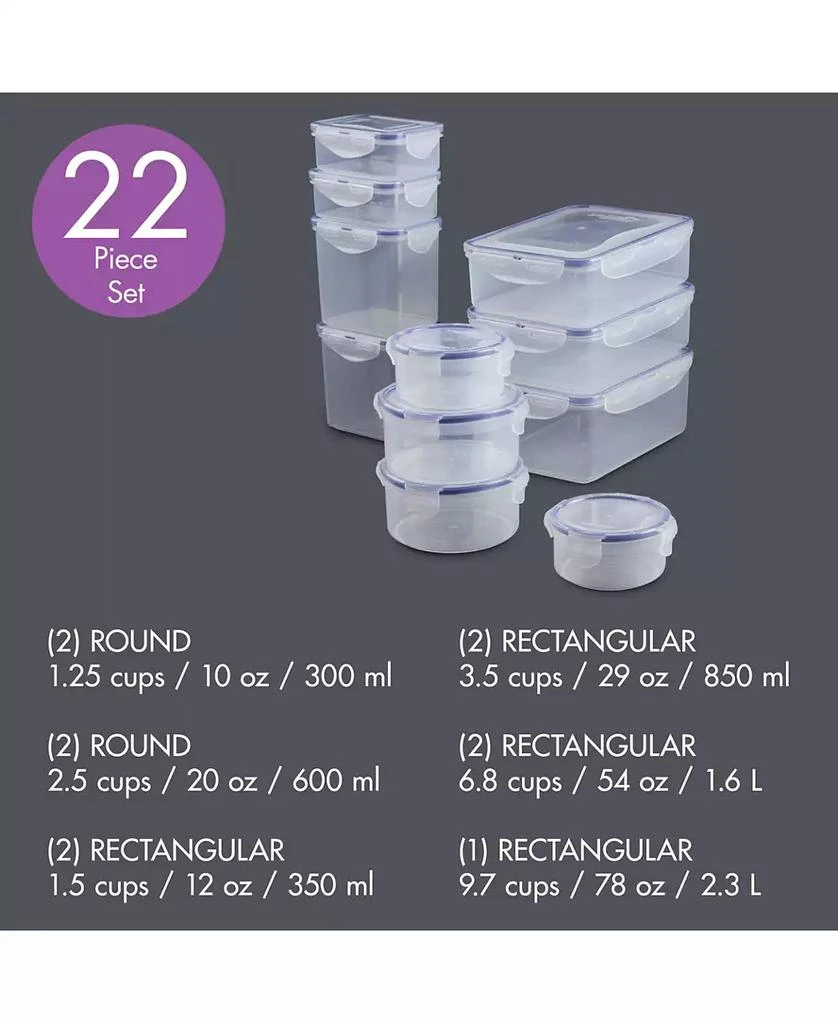 Lock & Lock Easy Essentials 22-Pc. Food Storage Container Set 3
