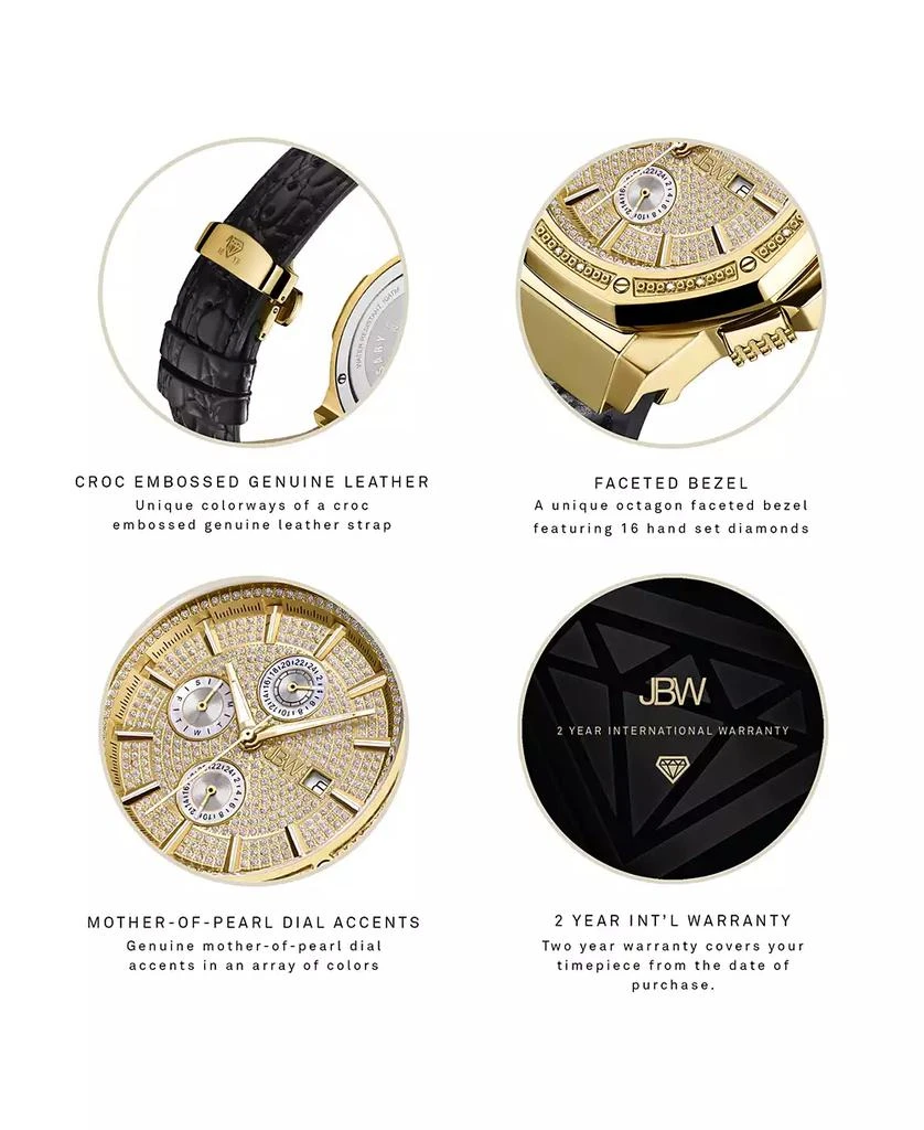 Jbw Men's 10 YR Anniversary Saxon Diamond (1/6 ct.t.w.) & 18K Gold Plated Watch 4