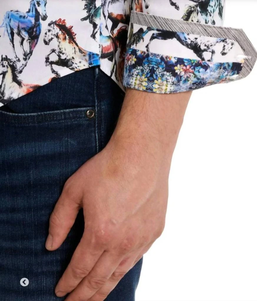 Robert Graham Thoroughbred Woven Long Sleeve Shirt In White 2
