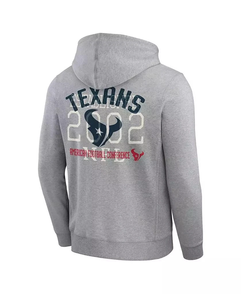 Fanatics Darius Rucker Collection by Men's Heather Gray Houston Texans Vintage Stripe Full-Zip Hoodie 2