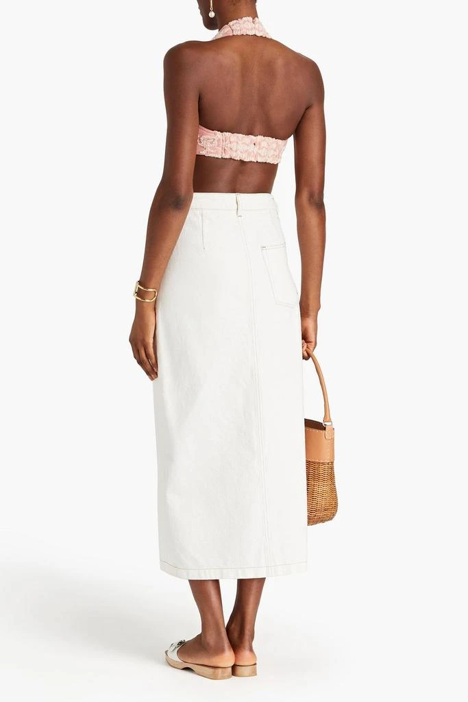 Zimmermann Cropped cotton-jacquard halterneck top 3