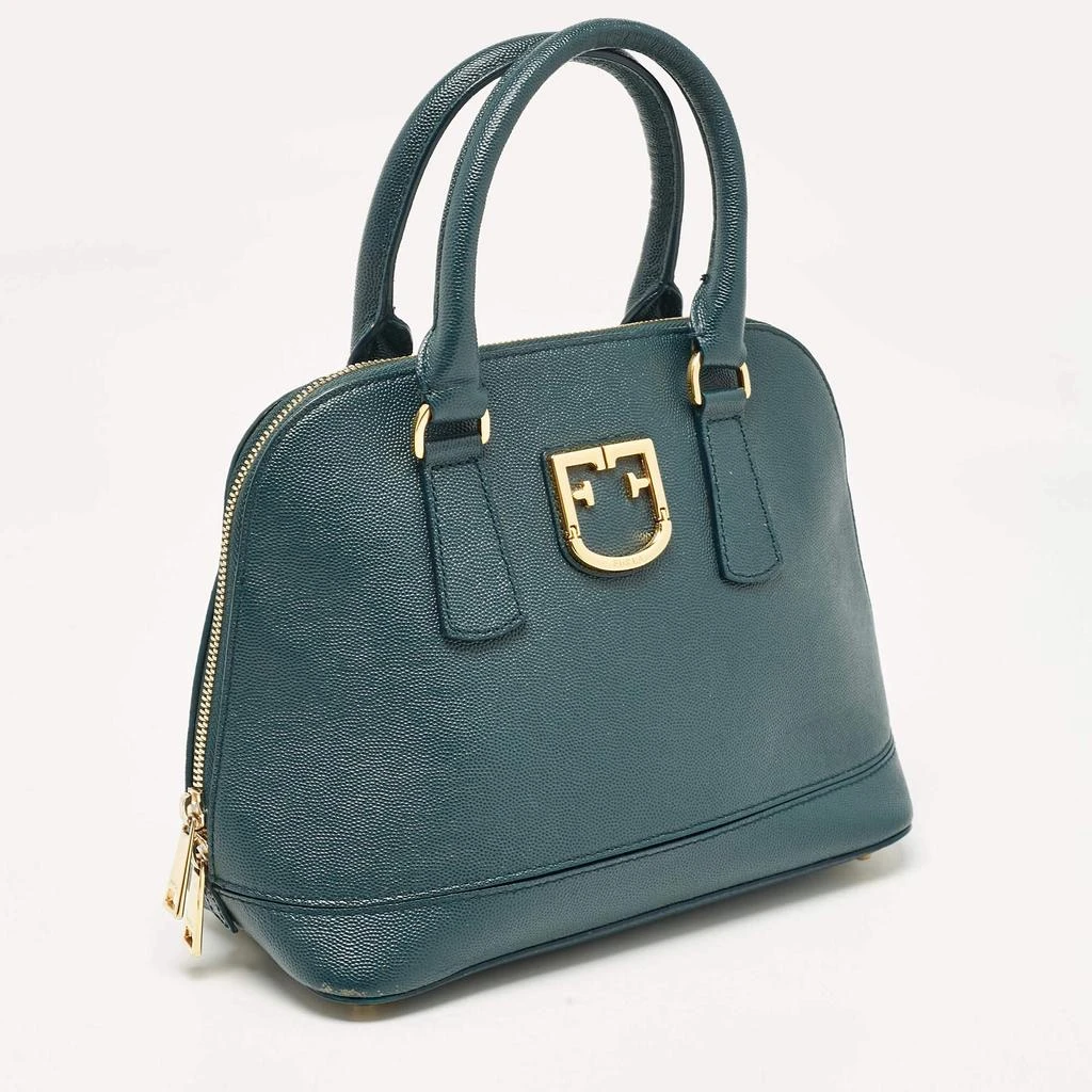 Furla Furla Dark Green Leather Dome Logo Satchel 3