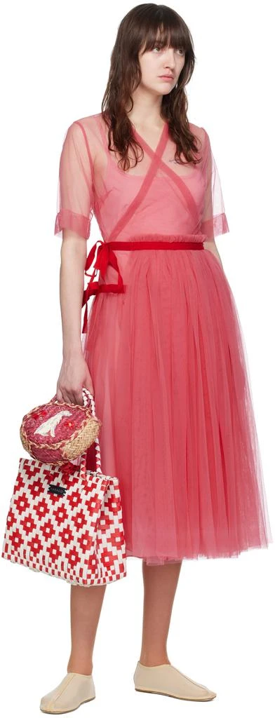 Molly Goddard Pink Layered Midi Dress 4