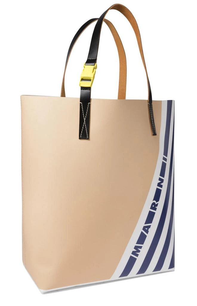 Marni Marni Logo Printed Striped Tote Bag 3