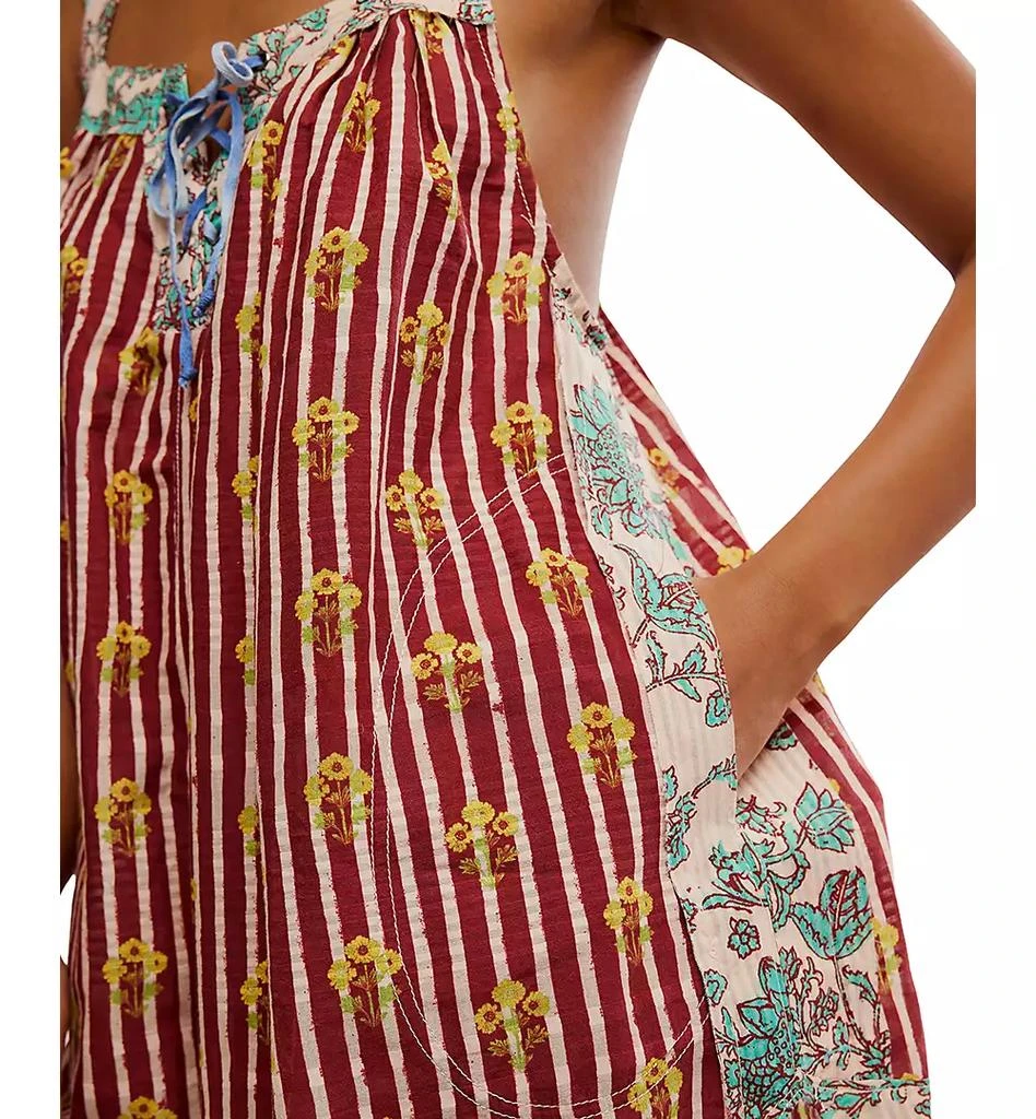 Free People Women's Port Au Prince Printed Cotton Sleeveless Romper 3