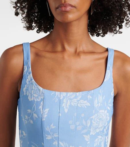 Staud Wells floral pleated corset dress 4