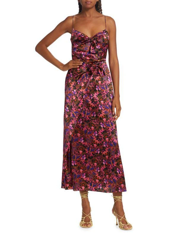 Saloni Penelope Silk Floral Midi-Dress 7