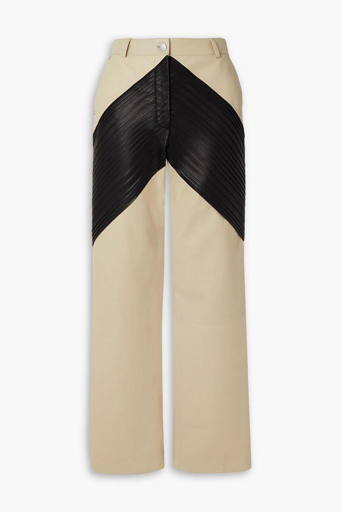 Peter Do Two-tone leather straight-leg pants