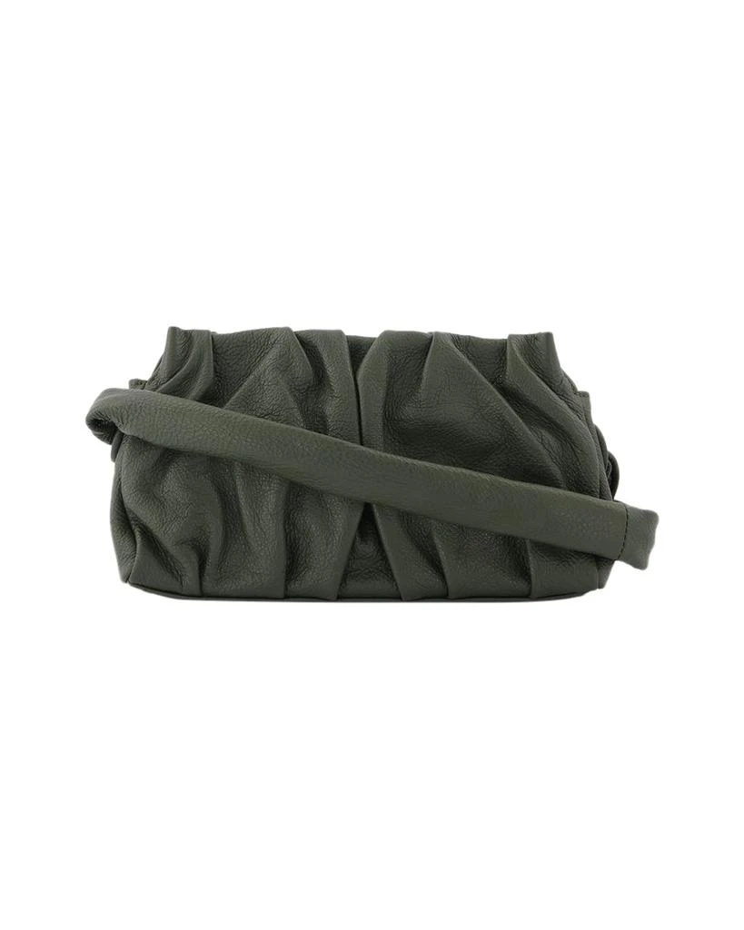 Elleme Vague Bag in Green Leather with White Stitching 1