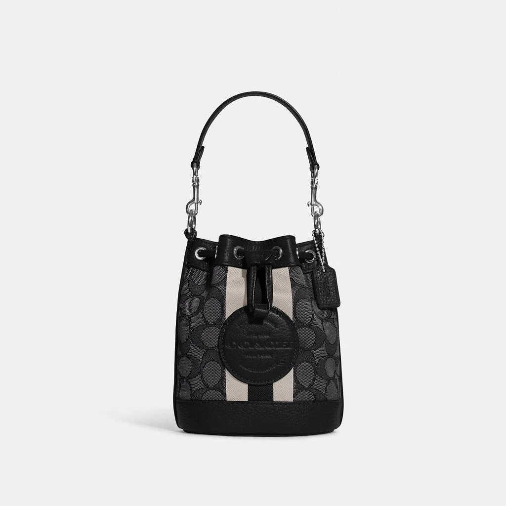 Coach Coach Outlet Mini Dempsey Bucket Bag In Signature Jacquard With Stripe And Coach Patch 1