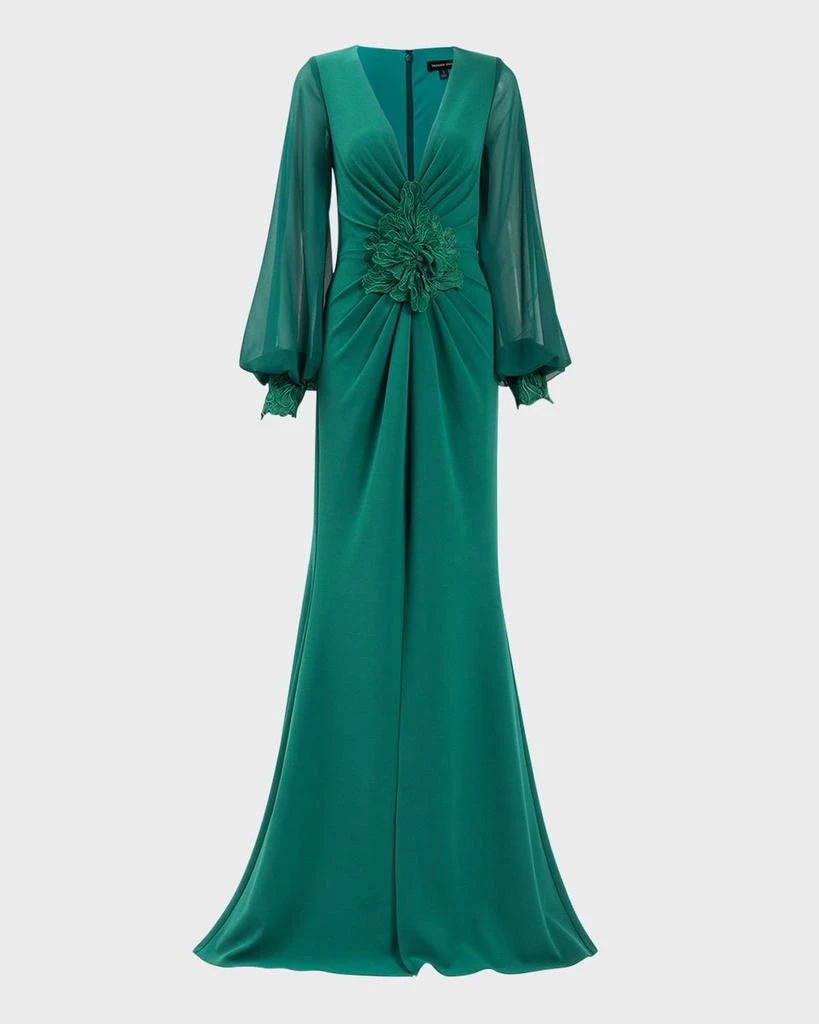 green emerald velvet dress Tadashi Shoji BOS24113L