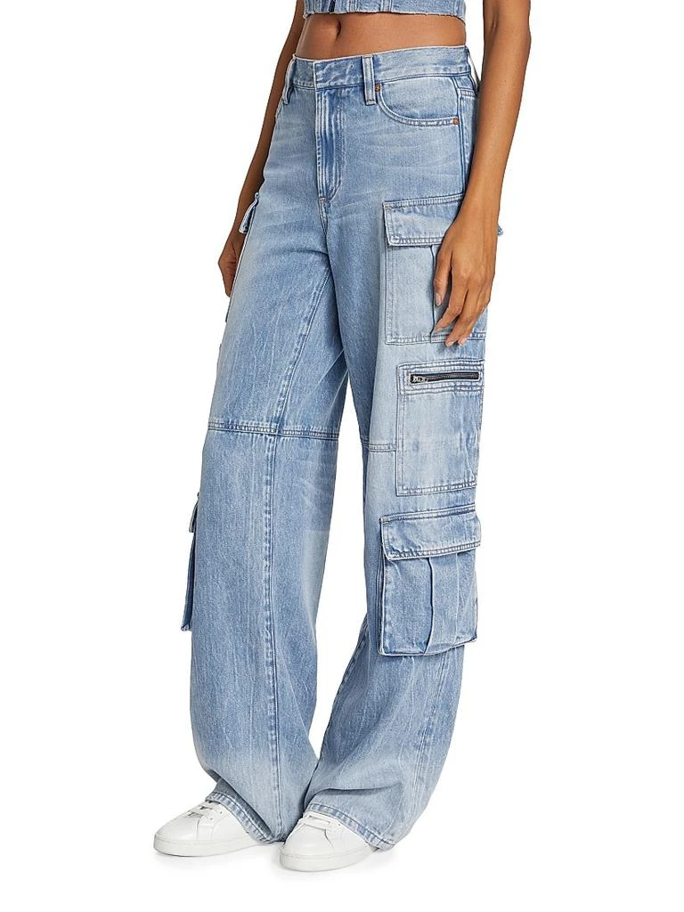 Alice Olivia Cay Baggy Denim Cargo Pants