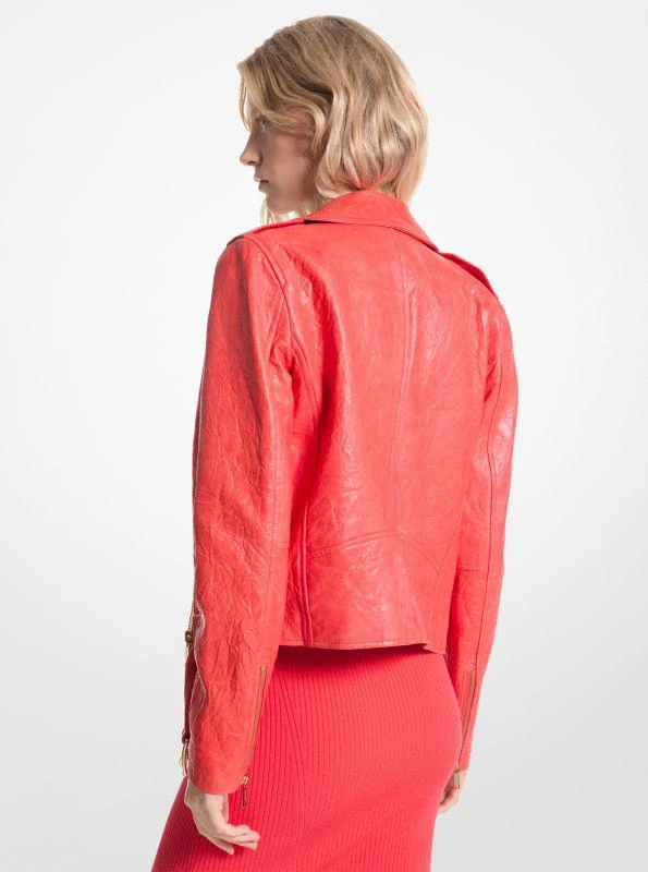 Michael Kors Crinkled Leather Moto Jacket 2