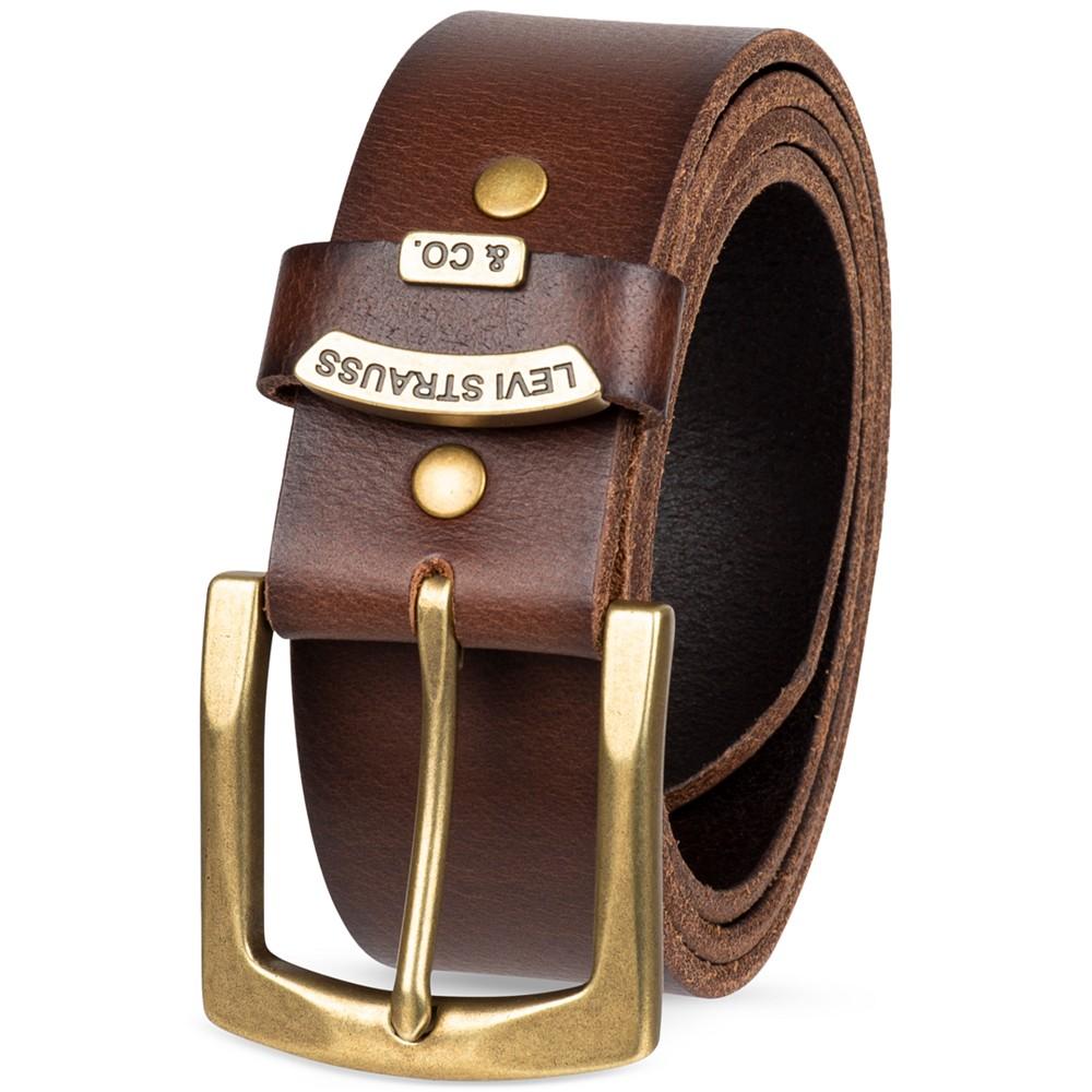 Levi's Men's Gold Buckle Leather Belt